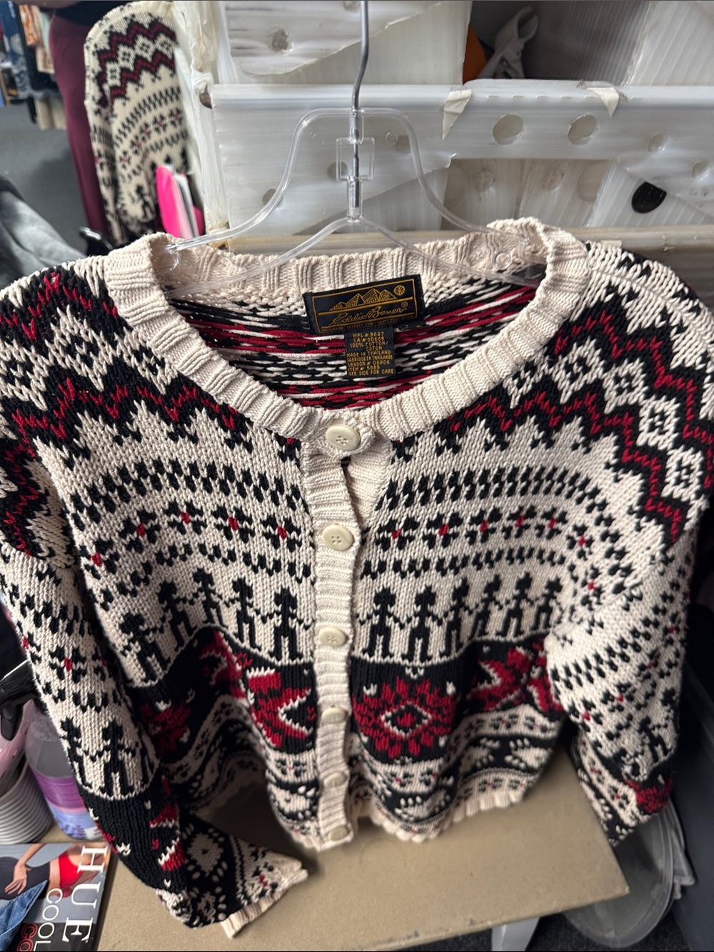 Vintage Eddie Bauer cotton cardigan small // 100311